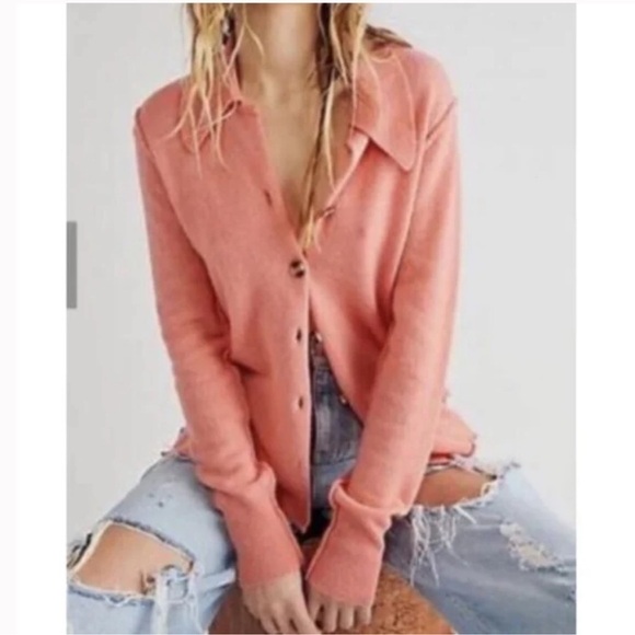 Free People Sweaters - NWOT Free People 100% Cashmere Button Collar Cardigan